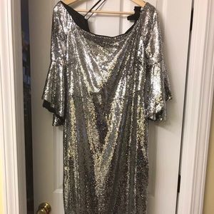 Silver sequin dress